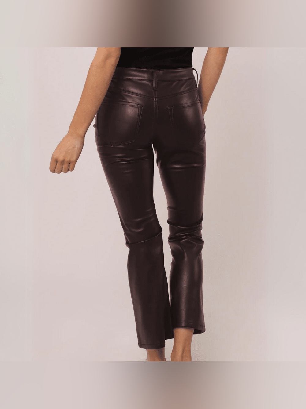 Dear John Jeanne Dark Brown High Rise
Cropped Flare Vegan Leather Pant Size 30